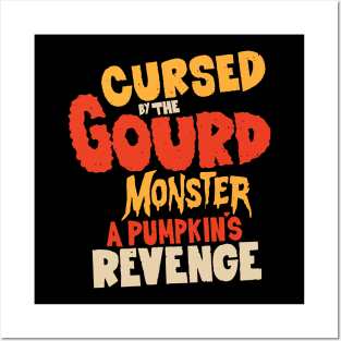 Cursed by the Gourd - A Pumpkin's Revenge: A Spooky 80s Tribute to Halloween Posters and Art